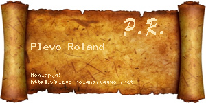 Plevo Roland névjegykártya